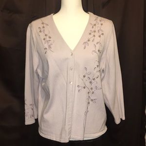 Embroider Light Purple Cardigan